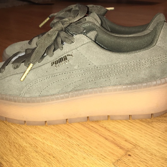 puma dark green shoes